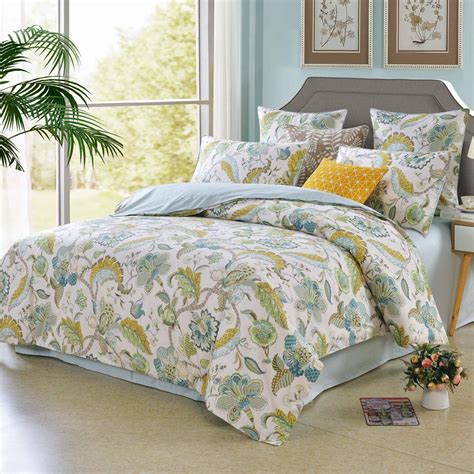 comforter sets blue green